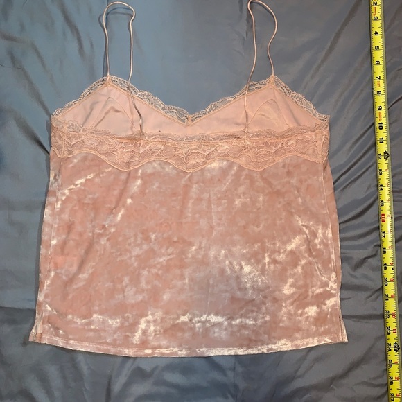 Velvet, lace v-neck camisole - Picture 3 of 6